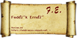 Fedák Ernő névjegykártya