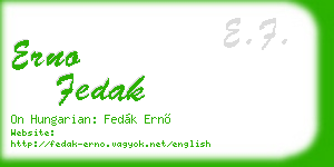 erno fedak business card